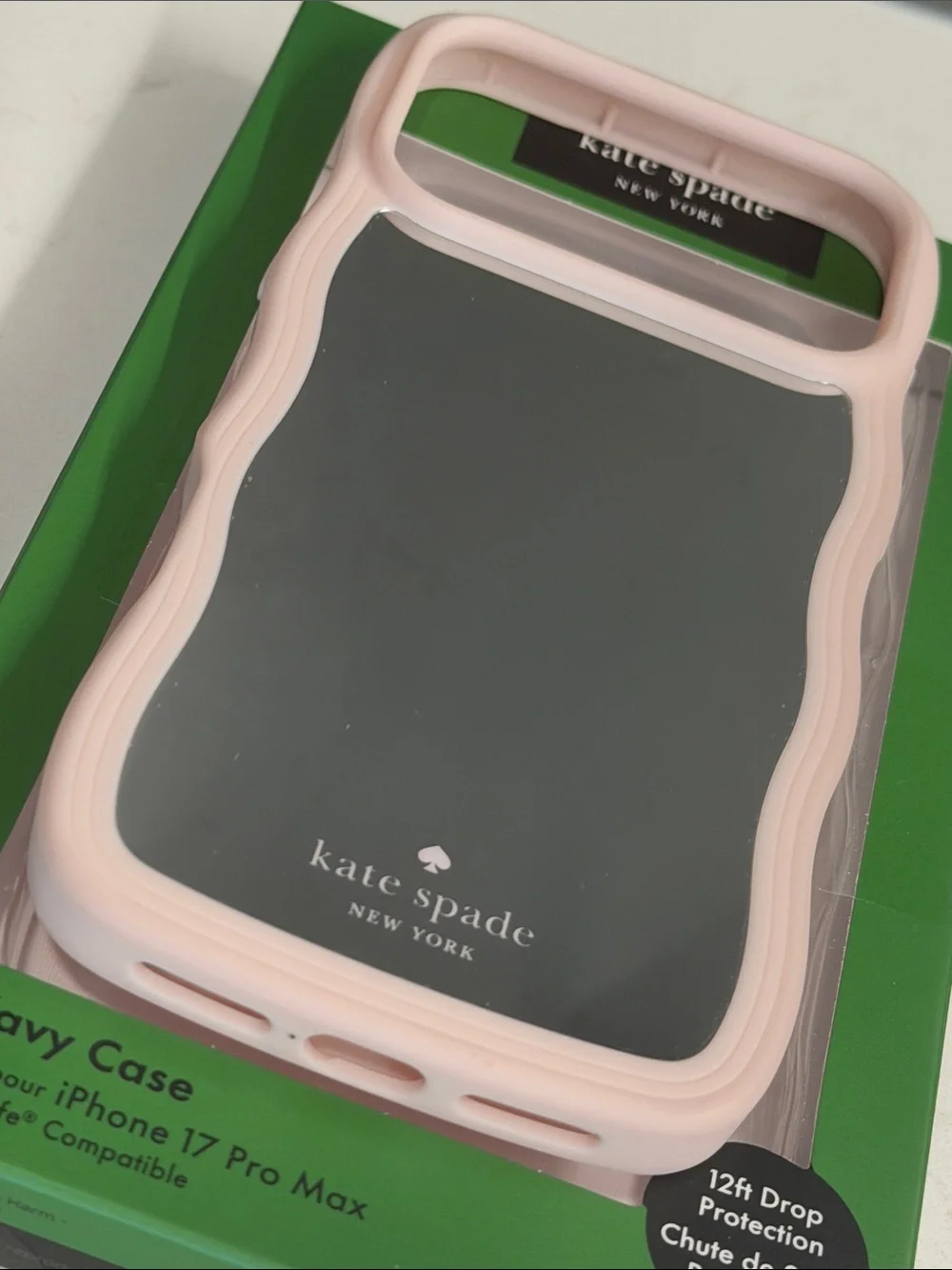 Kate Spade Wavy Mirror Case for iPhone 17 Pro Max - Soft Pink Bumper
